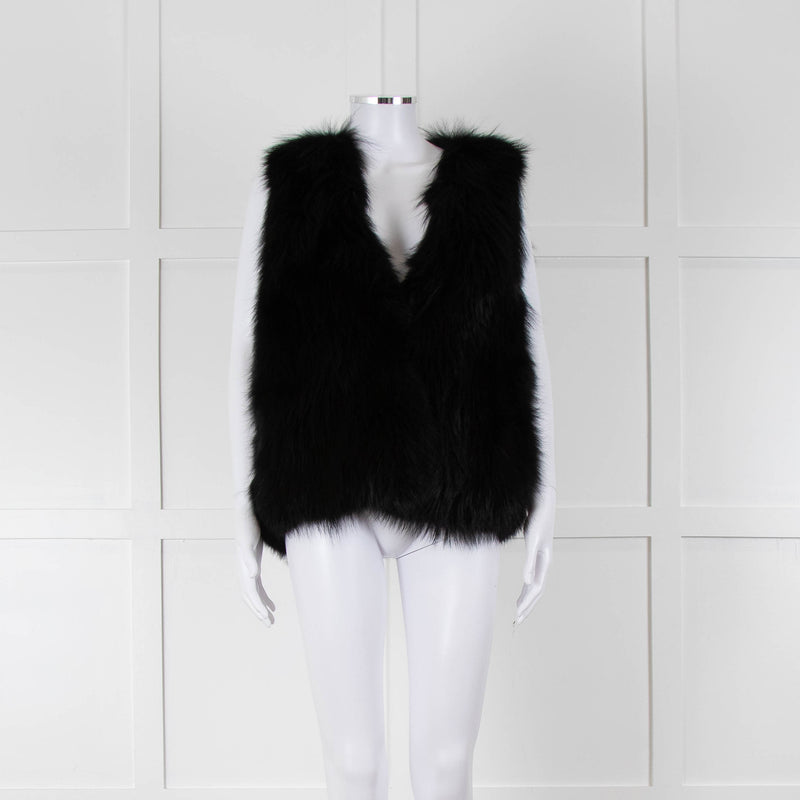 Michael By Michael Kors Black Fur Gilet