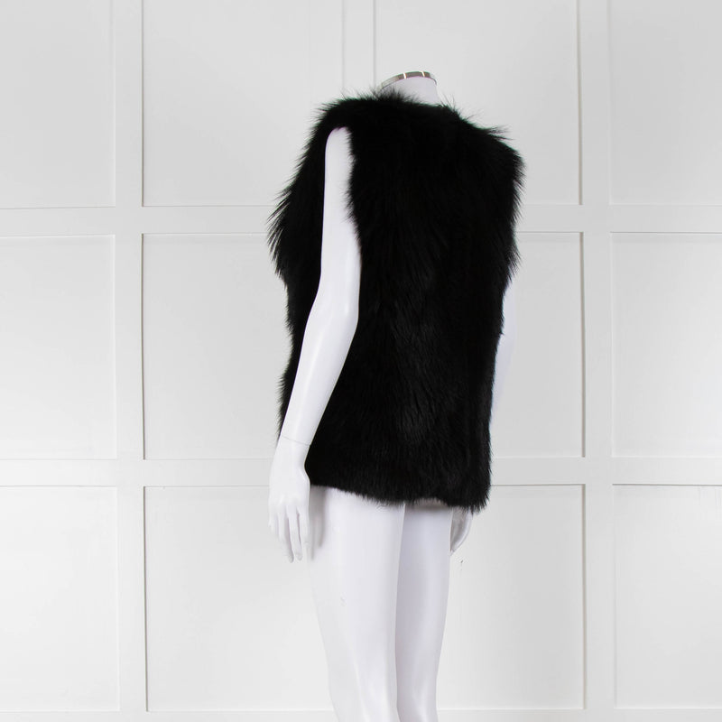 Michael By Michael Kors Black Fur Gilet