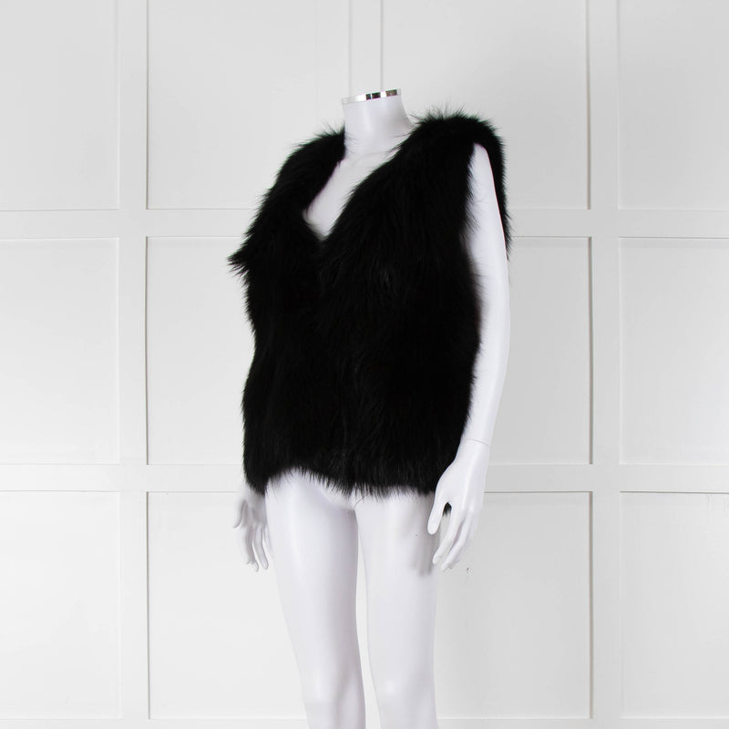 Michael By Michael Kors Black Fur Gilet