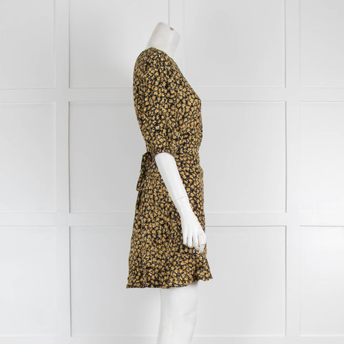 Faithful The Brand Black with Yellow Floral Print Dress