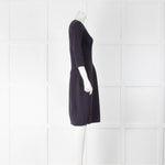 Burberry Navy V Neck Knitted Midi Dress