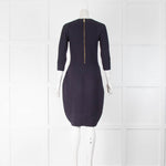 Burberry Navy V Neck Knitted Midi Dress