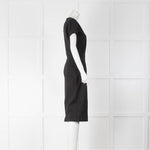 Victoria Beckham Black Cut Out Short Sleeve Midi Dress