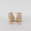 Chanel Cream Faux Pearl Bow Heeled Sandals