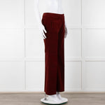 Chloe Rust Red Needle Cord Wide Leg Trousers