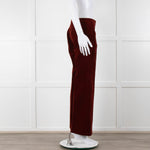 Chloe Rust Red Needle Cord Wide Leg Trousers