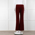 Chloe Rust Red Needle Cord Wide Leg Trousers