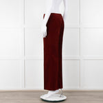 Chloe Rust Red Needle Cord Wide Leg Trousers