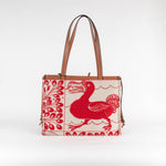 Loewe Cream Red Cushion Dodo Jacquard Tote Bag