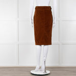 True Royal Mustard Corduroy Pencil Skirt