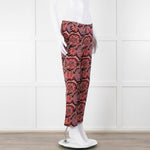 Etro Brown Pink Orange Blue Paisley Print Trousers