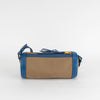 Prada Brown Blue Bandoliera Bowtie Small Canvas Shoulder Bag