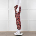 Etro Brown Pink Orange Blue Paisley Print Trousers