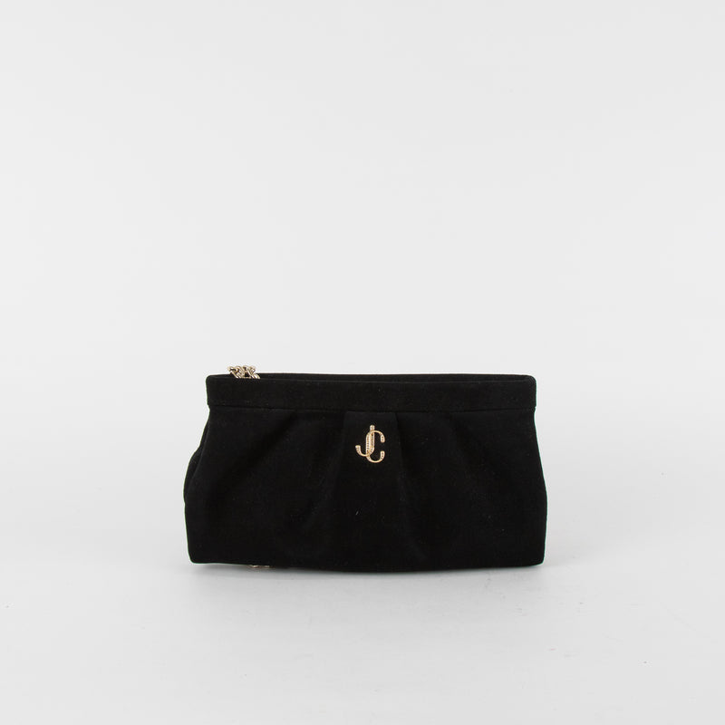 Jimmy Choo Black Suede JC Clutch Bag