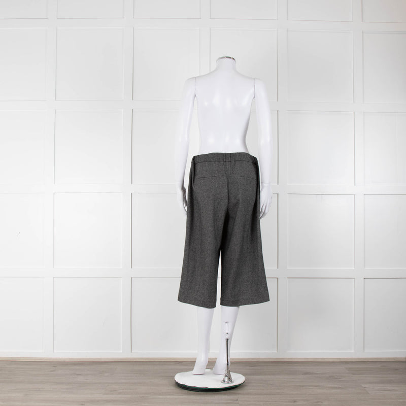 Brunello Cucinelli Grey Wool And Cashmere Blend Culottes