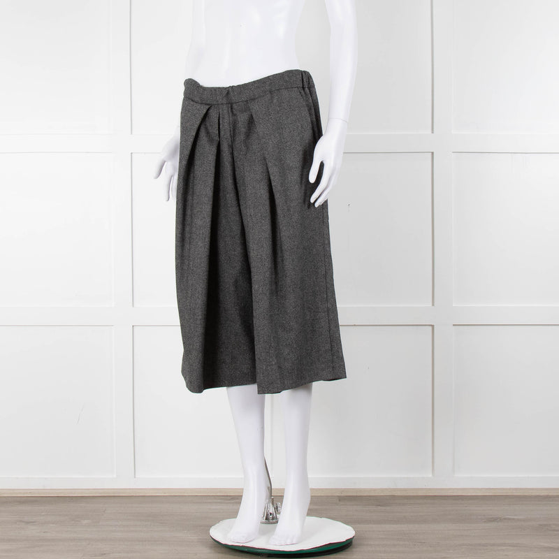 Brunello Cucinelli Grey Wool And Cashmere Blend Culottes