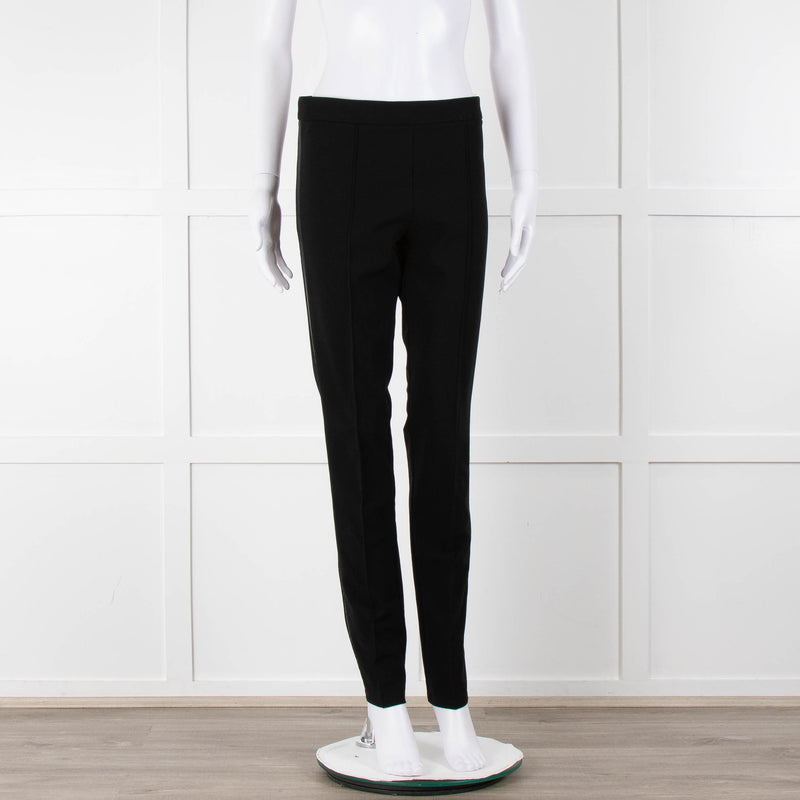 Max Mara Black Stretchy Side Strap Trousers