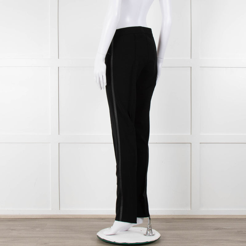 Max Mara Black Stretchy Side Strap Trousers