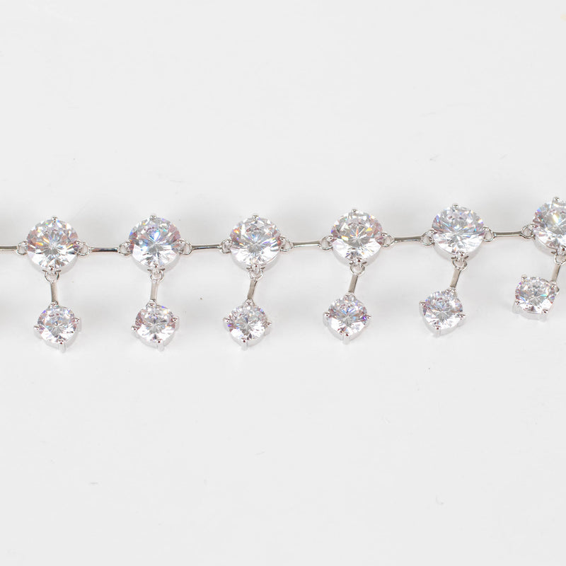 Completed Works Memory Lane Cubic Zirconia Silver Double Drop Choker