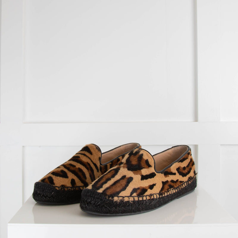 Mulberry Leopard Print Flat Espadrilles