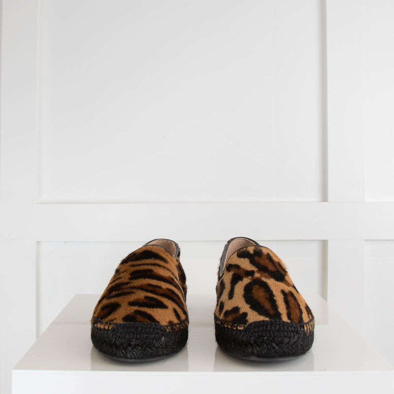 Mulberry Leopard Print Flat Espadrilles