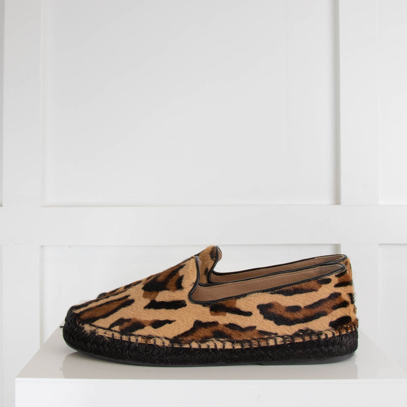 Mulberry Leopard Print Flat Espadrilles