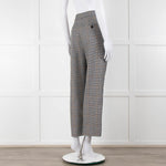 Me + Em Black And White Check Trousers with Green Side Stripe