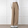 Bayse Taupe Wide Leg Crepe Trousers