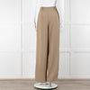 Bayse Taupe Wide Leg Crepe Trousers