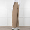 Bayse Taupe Wide Leg Crepe Trousers