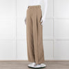 Bayse Taupe Wide Leg Crepe Trousers