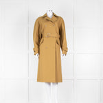 Tibi Moss Green Sculpted Cotton Trench