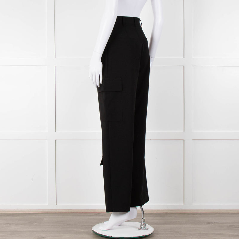 Bayse Black Cargo Wide Leg Trousers