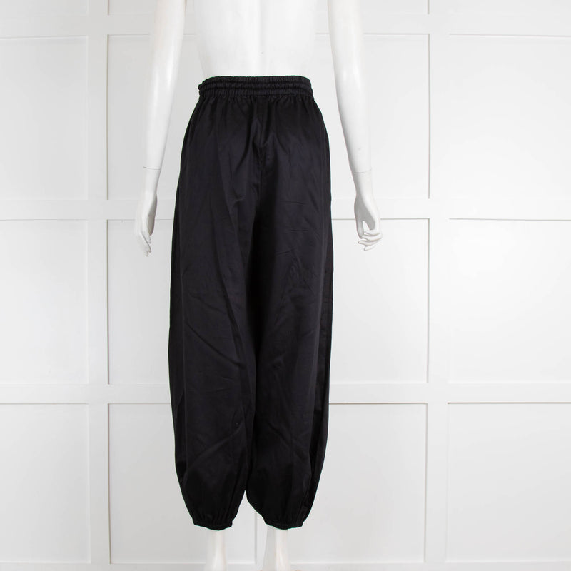 Vika2.0 Black Drawstring Waist Cuffed Trousers