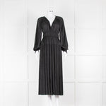 Ulla Johnson Black Plisse Laraline Midi Dress