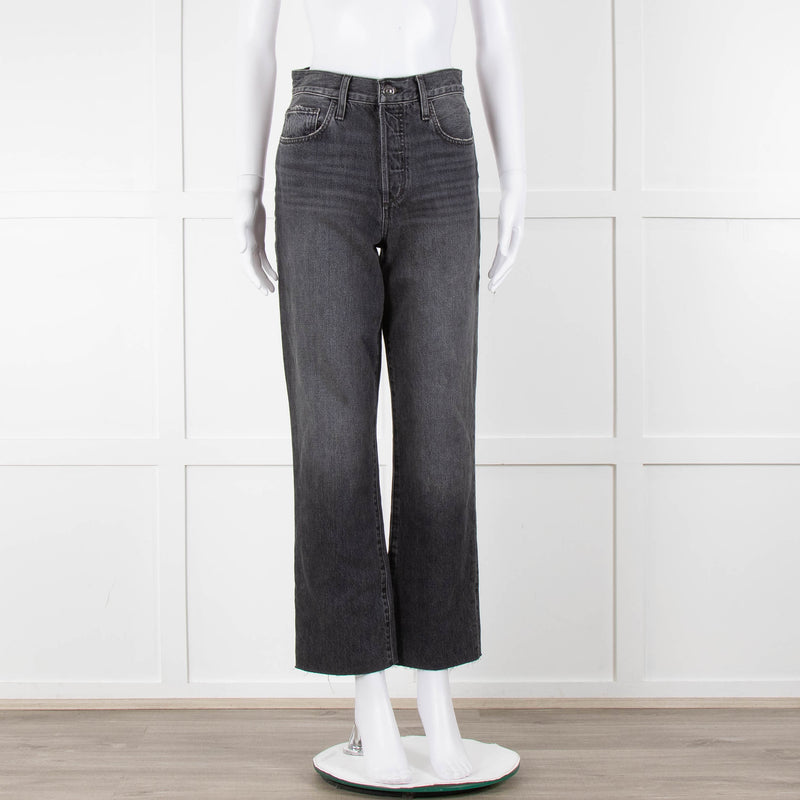 Favourite Daughter Grey Button Fly Straight Leg Jeans