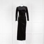 Toteme Black Velvet Twisted Long Sleeve Midi Dress