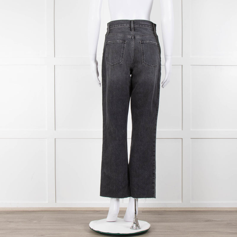 Favourite Daughter Grey Button Fly Straight Leg Jeans