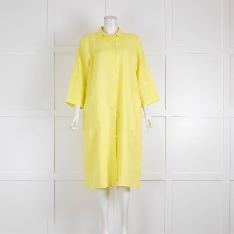 Amina Rubinacci Yellow Linen Coat Dress