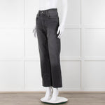 Favourite Daughter Grey Button Fly Straight Leg Jeans