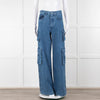 Favourite Daughter Carly Blue Denim Cargo Jeans