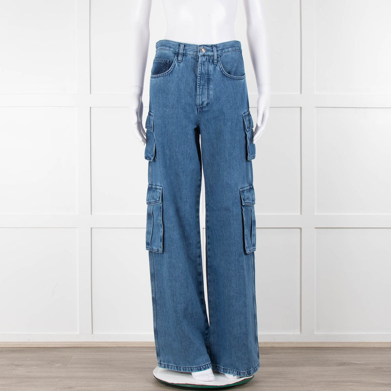 Favourite Daughter Carly Blue Denim Cargo Jeans