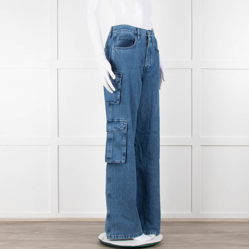 Favourite Daughter Carly Blue Denim Cargo Jeans