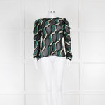 Ulla Johnson Leyla Sea Sapphire Devore Wave Blouse