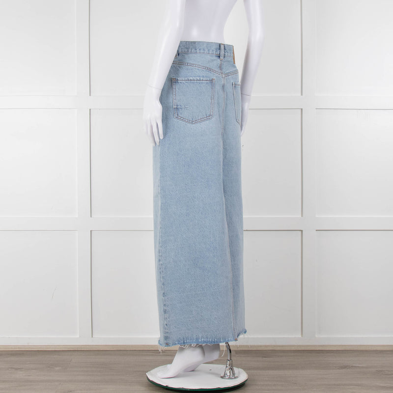 Bayse Pale Blue Wash Midi Skirt