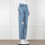 Still Here Pale Wash Distressed Straight Leg Jeans