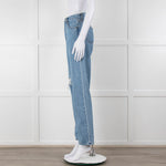 Still Here Pale Wash Distressed Straight Leg Jeans