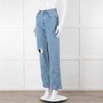 Still Here Pale Wash Distressed Straight Leg Jeans