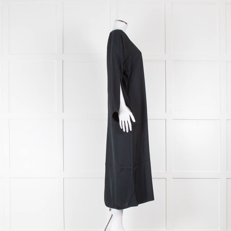 By Malene Birger Black Cais Refined Black Twill Maxi Dress