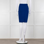 Alexander McQueen Blue Stretch Jacquard Knit Skirt